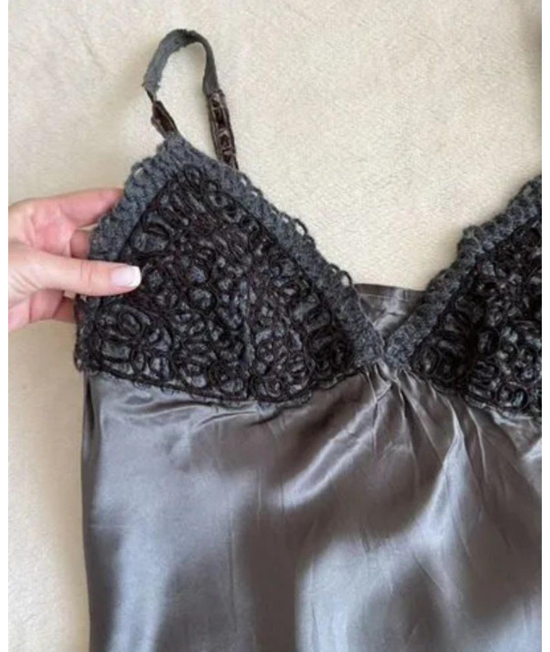 HUGO BOSS Антрацитовая ацетатная майка, фото 3