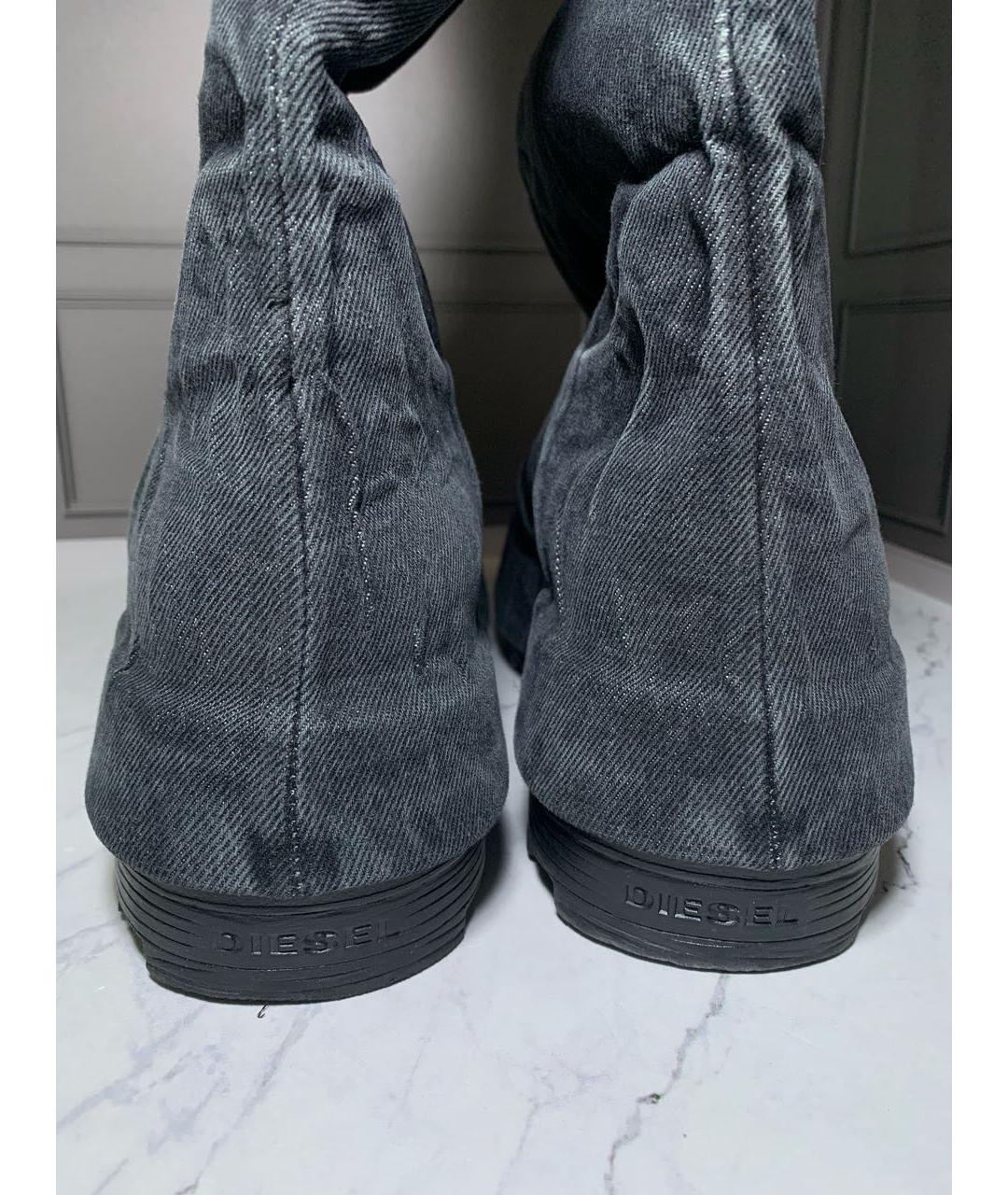 DIESEL Антрацитовые ботфорты, фото 6