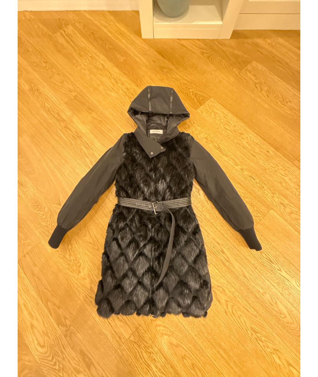 SPORTMAX Черный полиэстеровый пуховик, фото 6