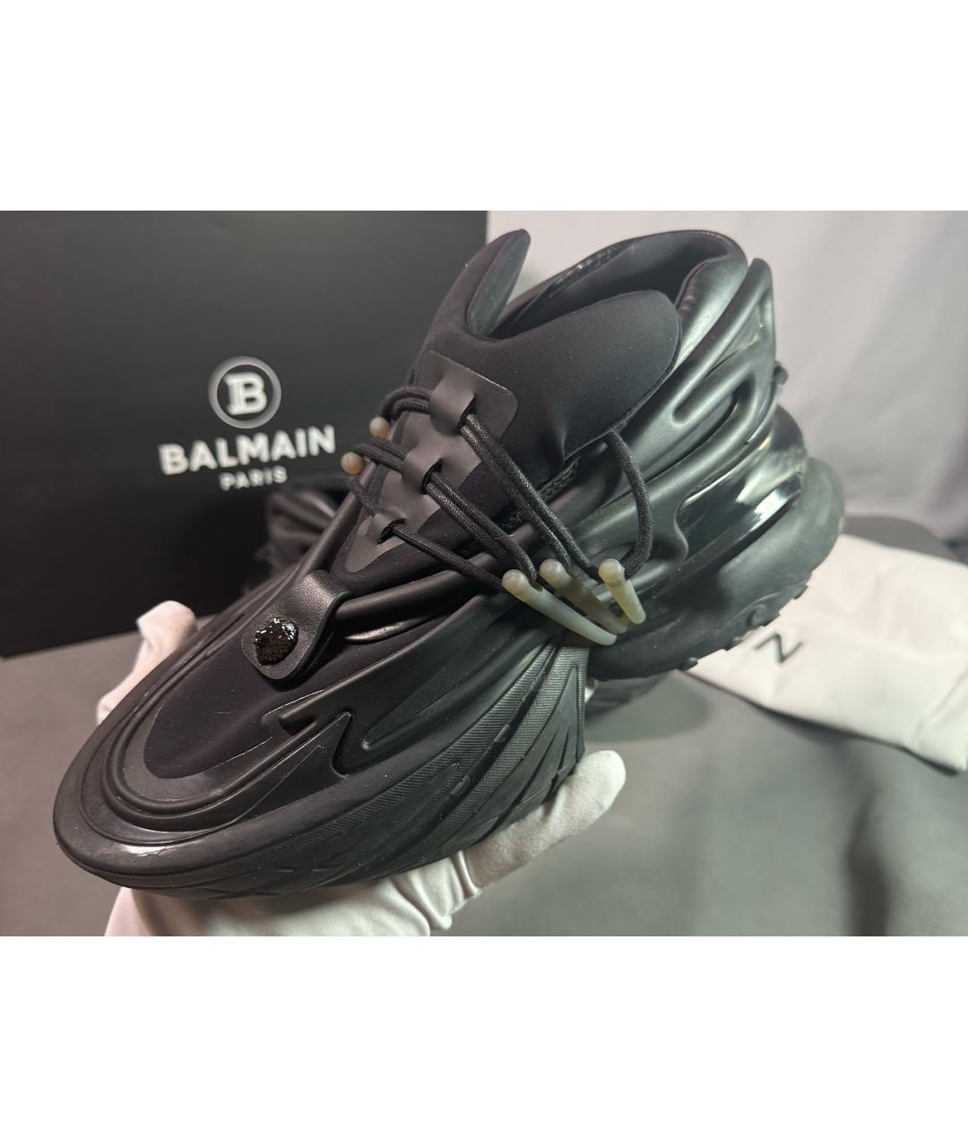 BALMAIN Черные низкие кроссовки / кеды, фото 8