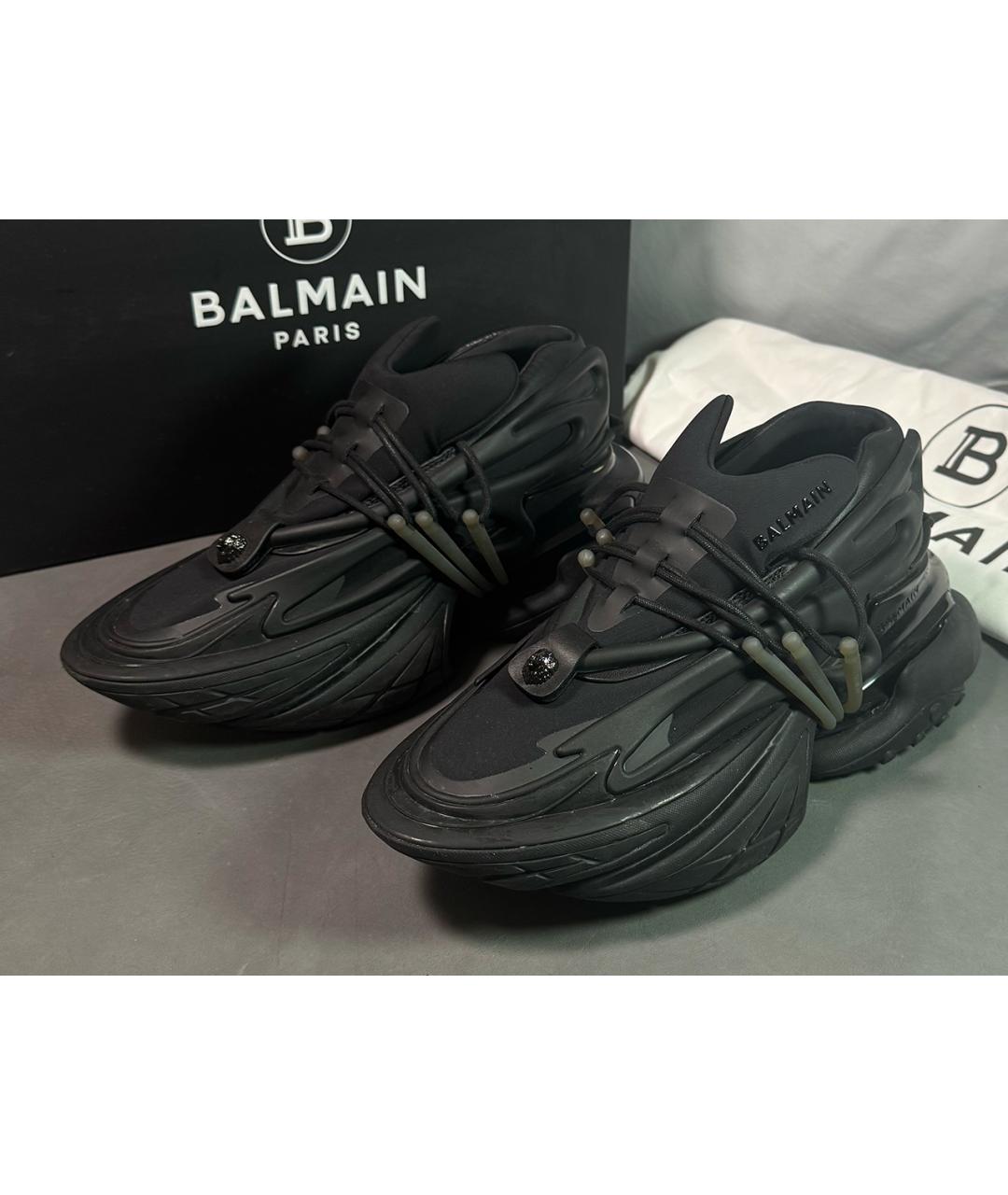 BALMAIN Черные низкие кроссовки / кеды, фото 4