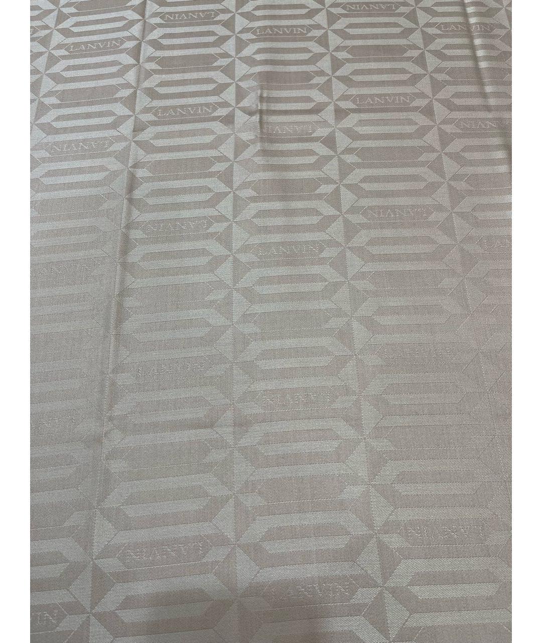 LANVIN Бежевый шелковый платок, фото 2