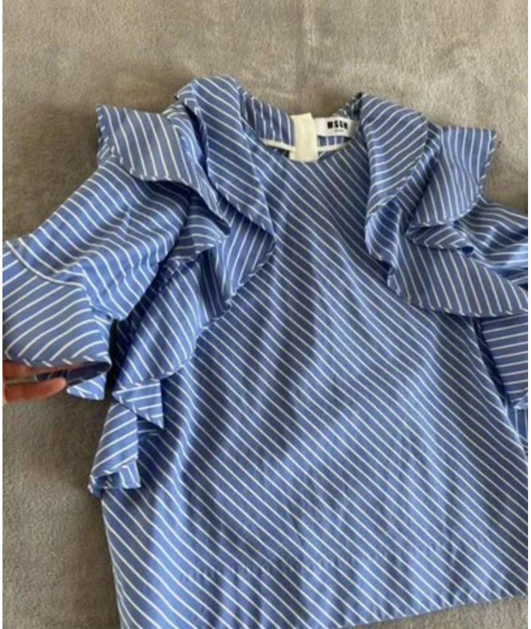 MSGM Голубая хлопковая рубашка, фото 3