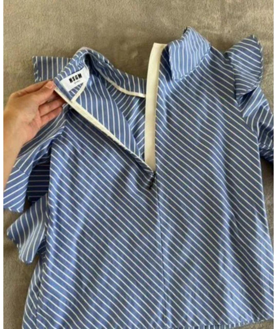 MSGM Голубая хлопковая рубашка, фото 4