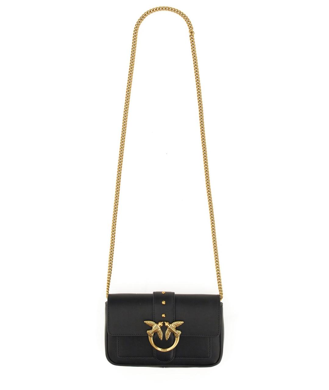 PINKO Черная кожаная сумка через плечо, фото 1