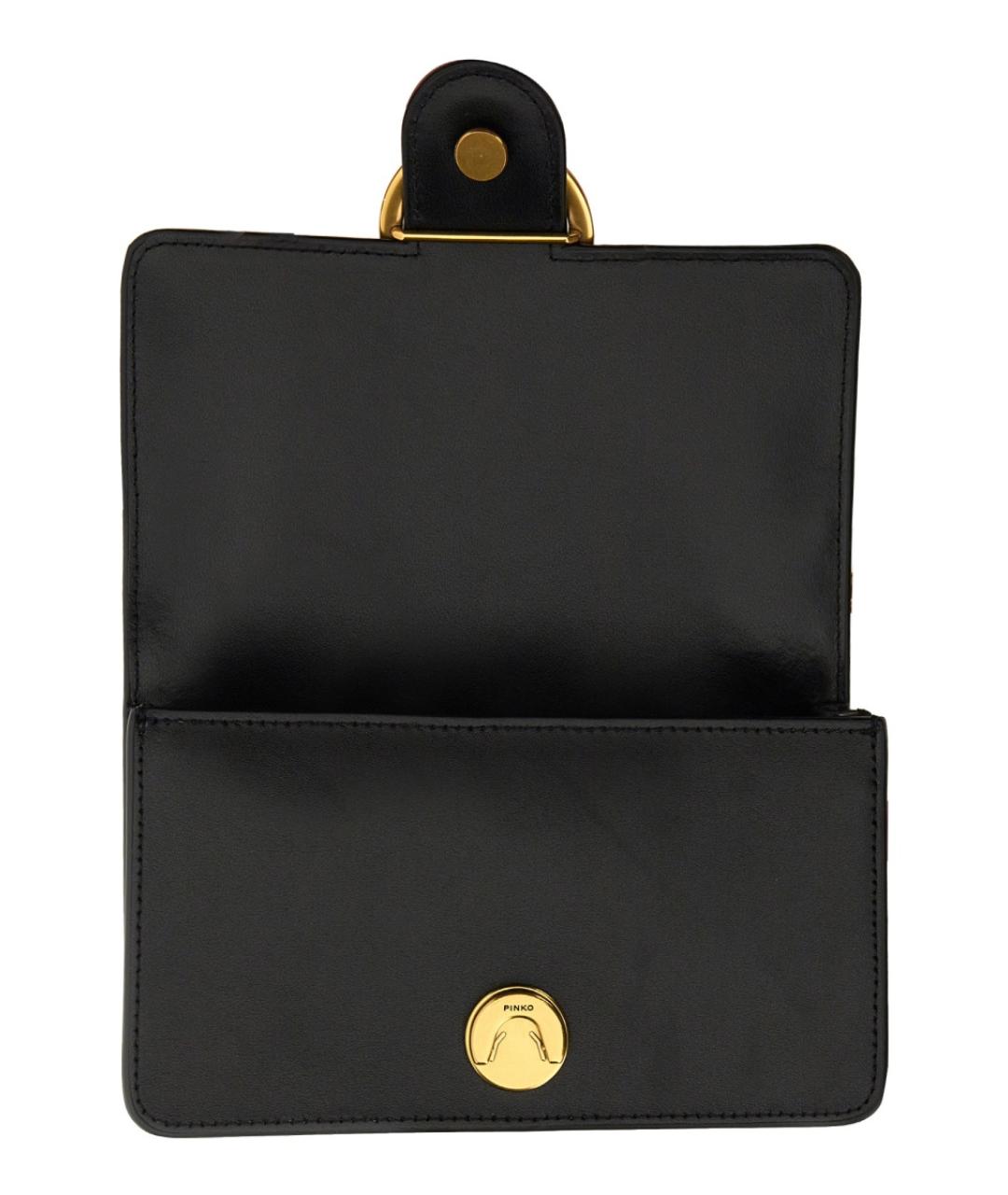 PINKO Черная кожаная сумка через плечо, фото 4