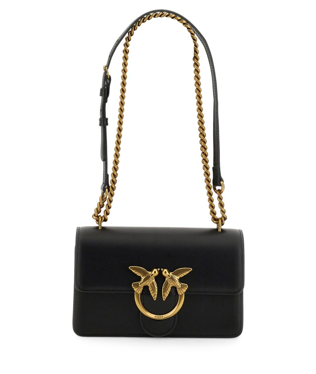 PINKO Черная кожаная сумка через плечо, фото 3