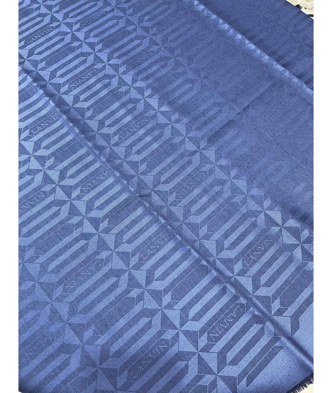 LANVIN Синий шелковый платок, фото 2