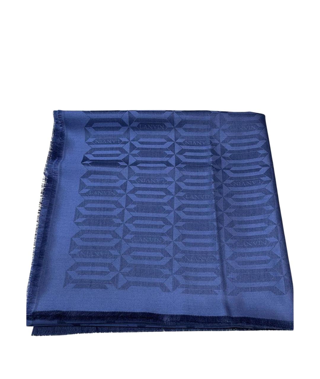 LANVIN Синий шелковый платок, фото 1