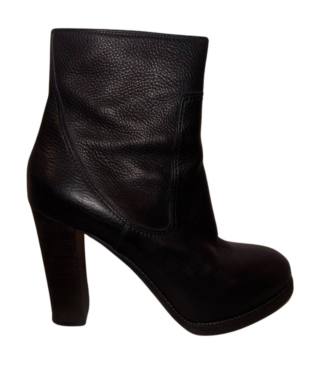 SANTONI Черные кожаные ботильоны, фото 1