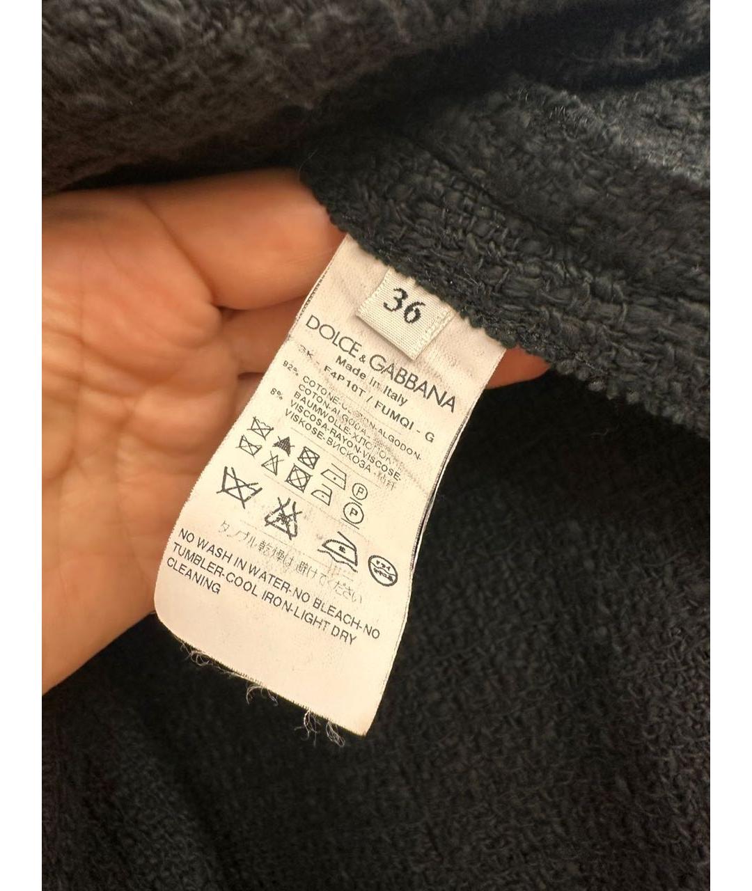 DOLCE&GABBANA Черная хлопковая юбка макси, фото 5