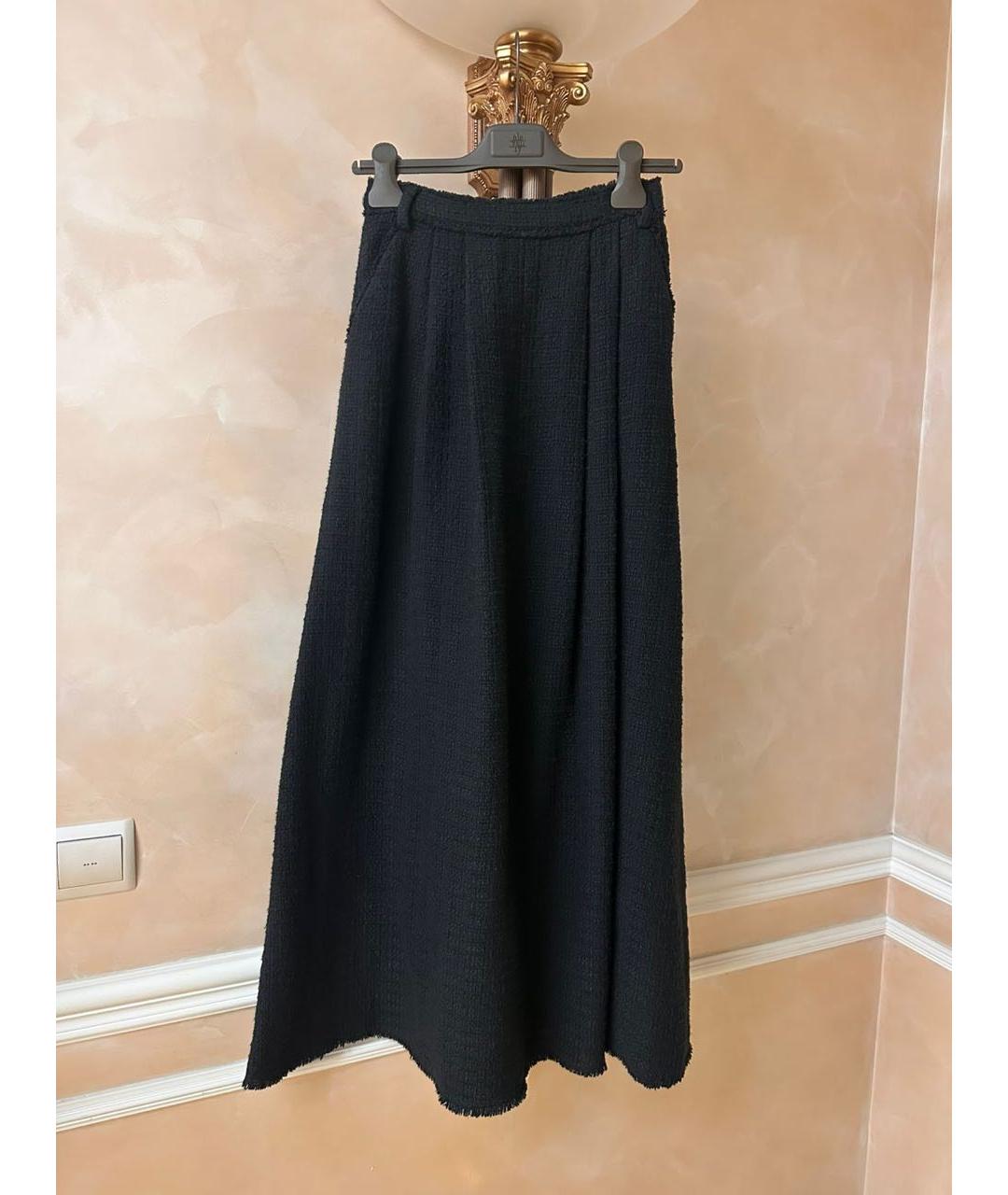DOLCE&GABBANA Черная хлопковая юбка макси, фото 6