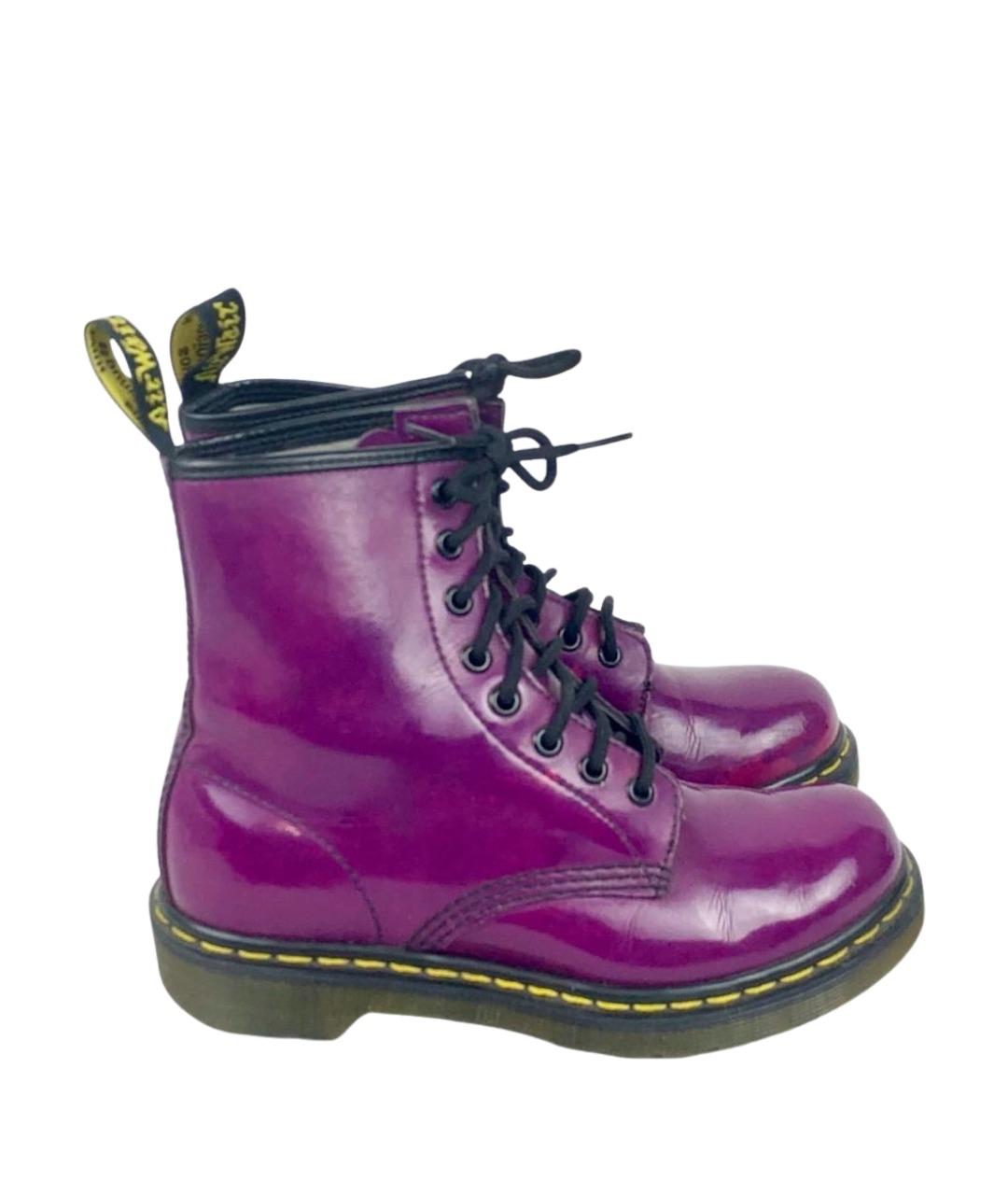 DR. MARTENS Фиолетовые кожаные ботинки, фото 1