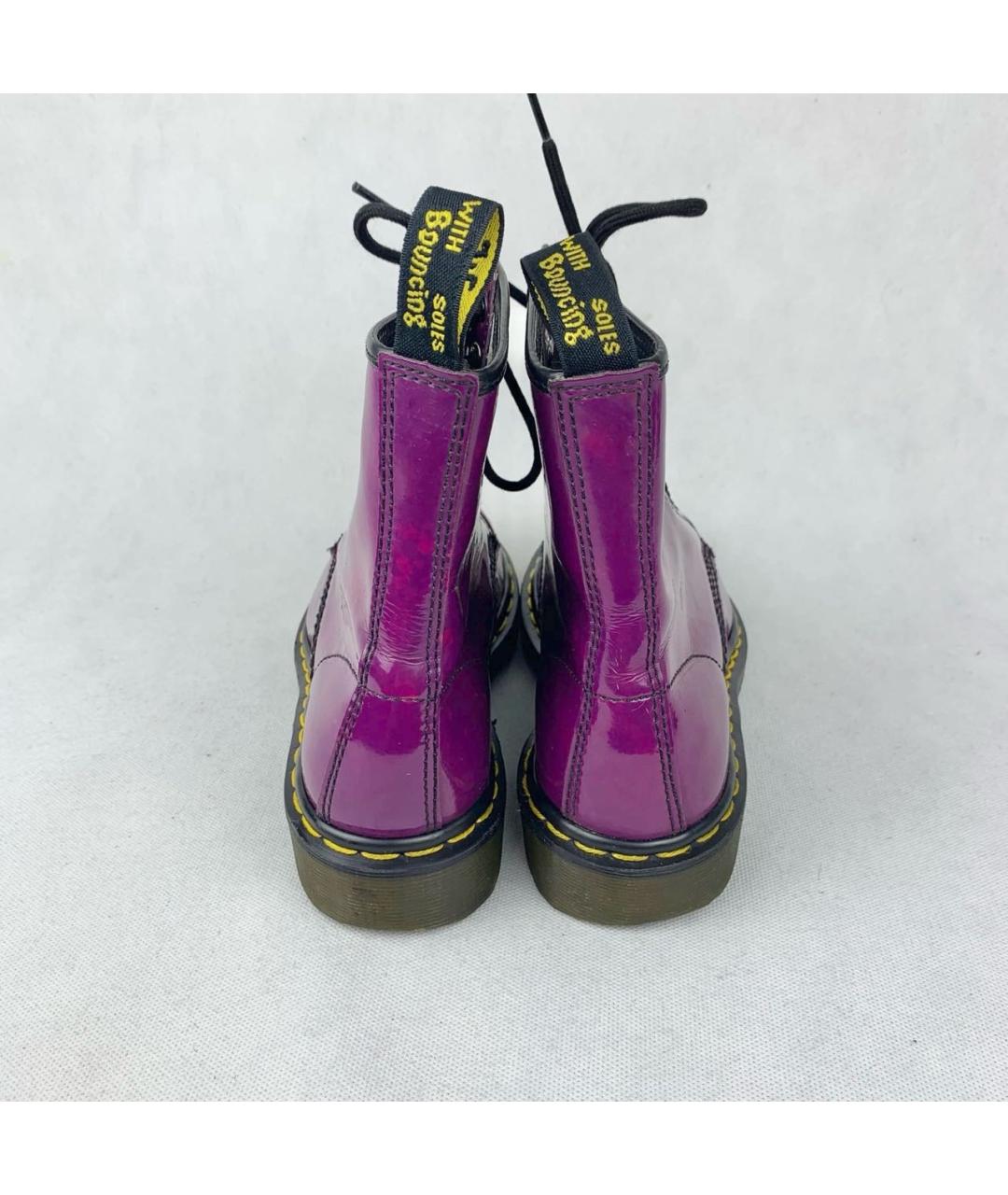 DR. MARTENS Фиолетовые кожаные ботинки, фото 7