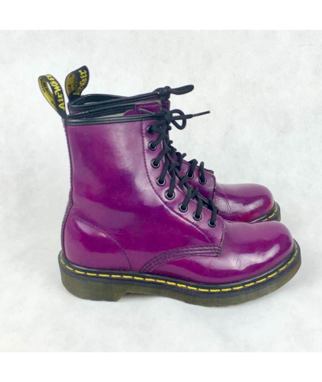 DR. MARTENS Фиолетовые кожаные ботинки, фото 9