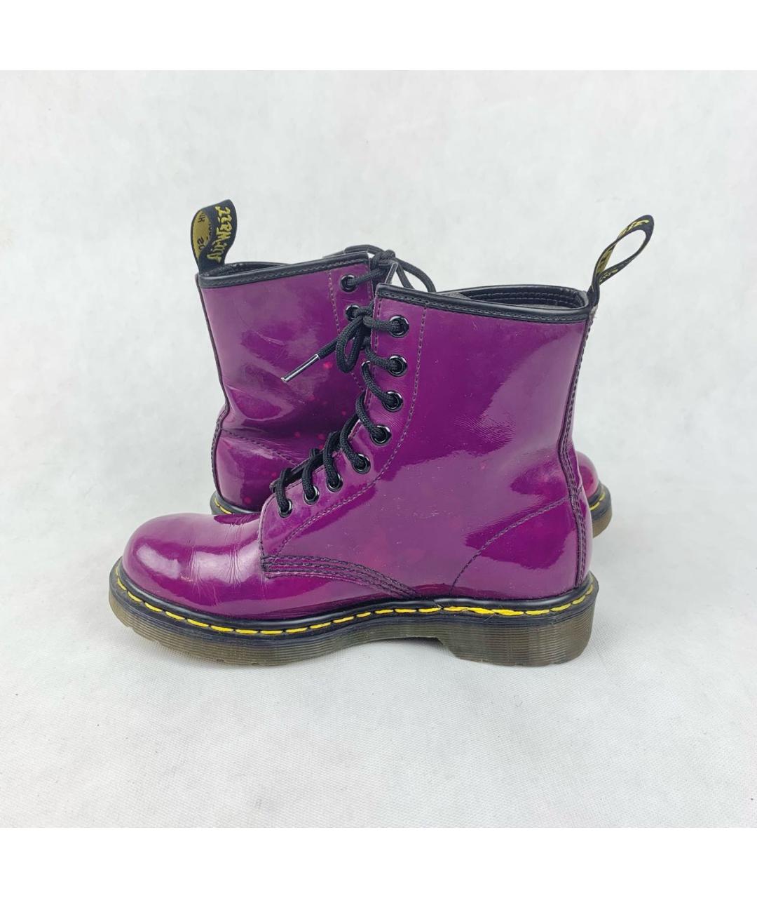 DR. MARTENS Фиолетовые кожаные ботинки, фото 2