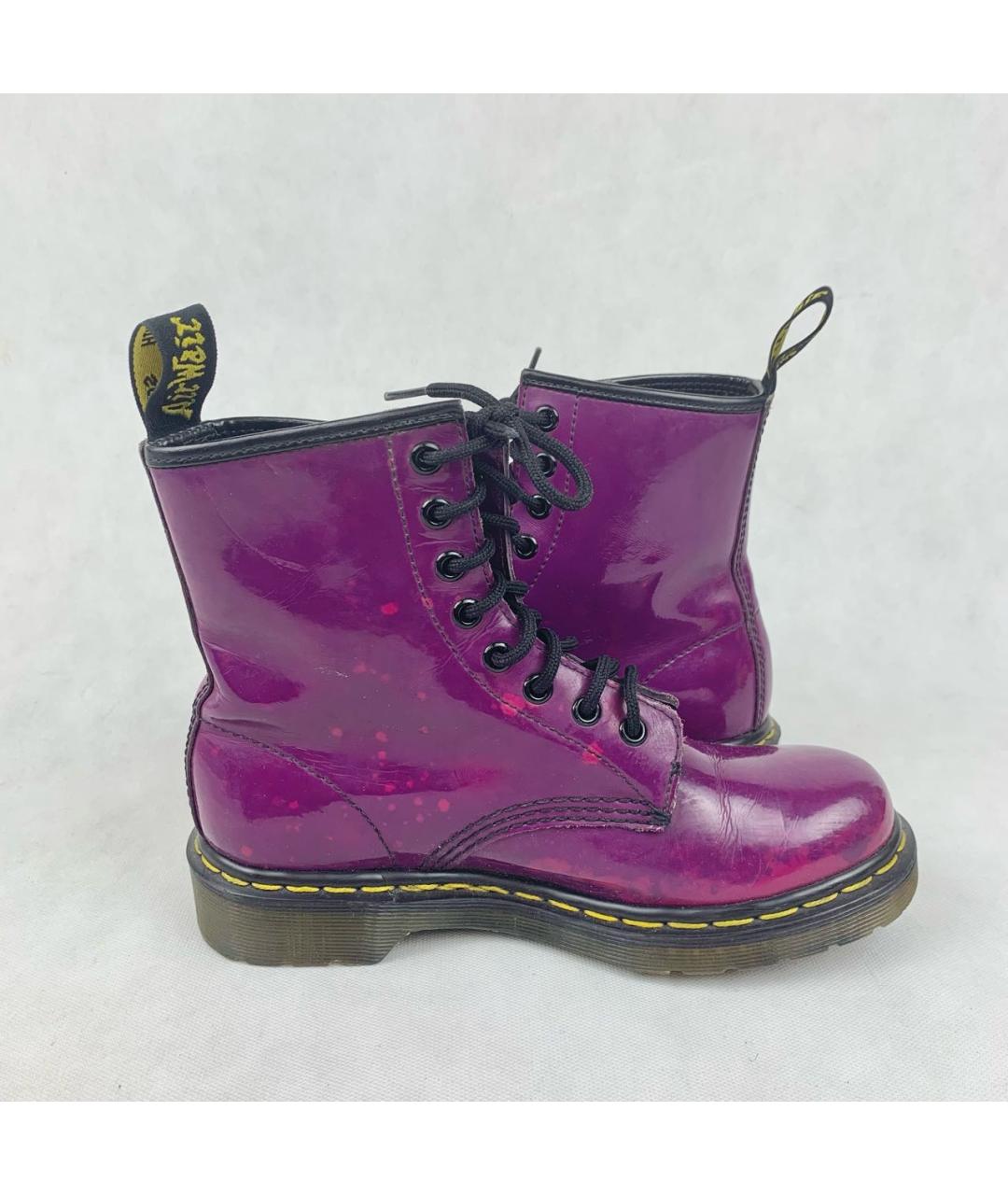 DR. MARTENS Фиолетовые кожаные ботинки, фото 3