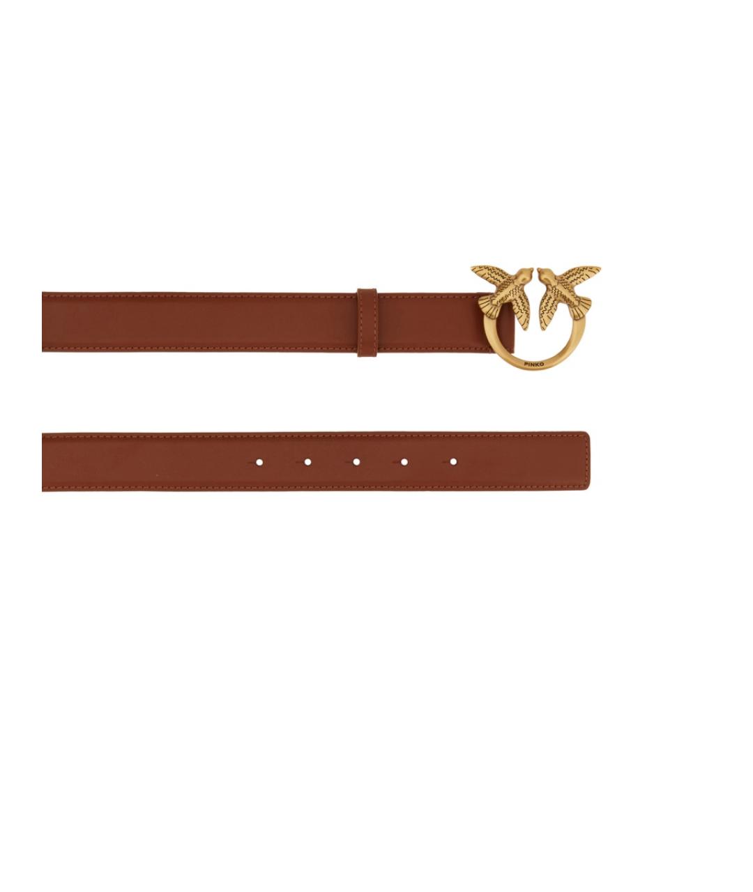 PINKO Коричневый кожаный ремень, фото 2