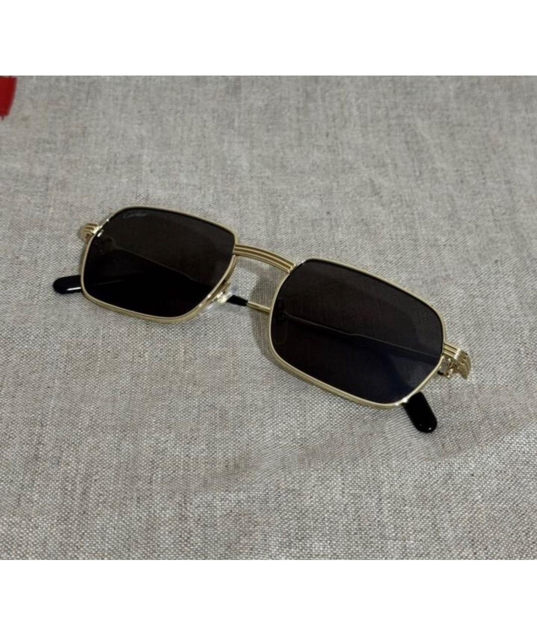 CARTIER Золотые металлические солнцезащитные очки, фото 3