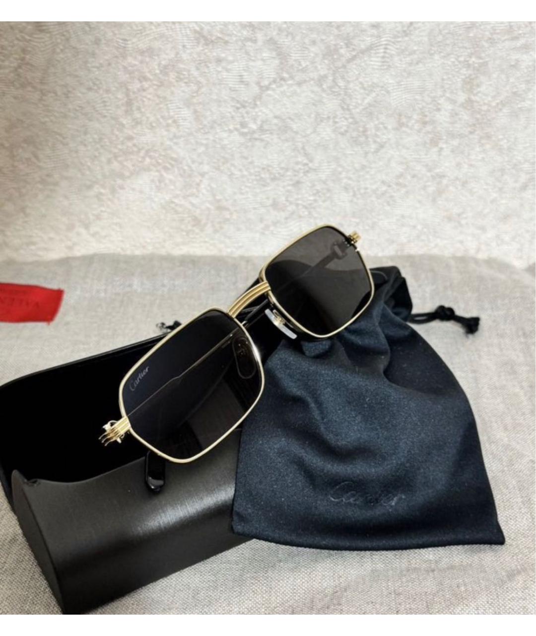 CARTIER Золотые металлические солнцезащитные очки, фото 2