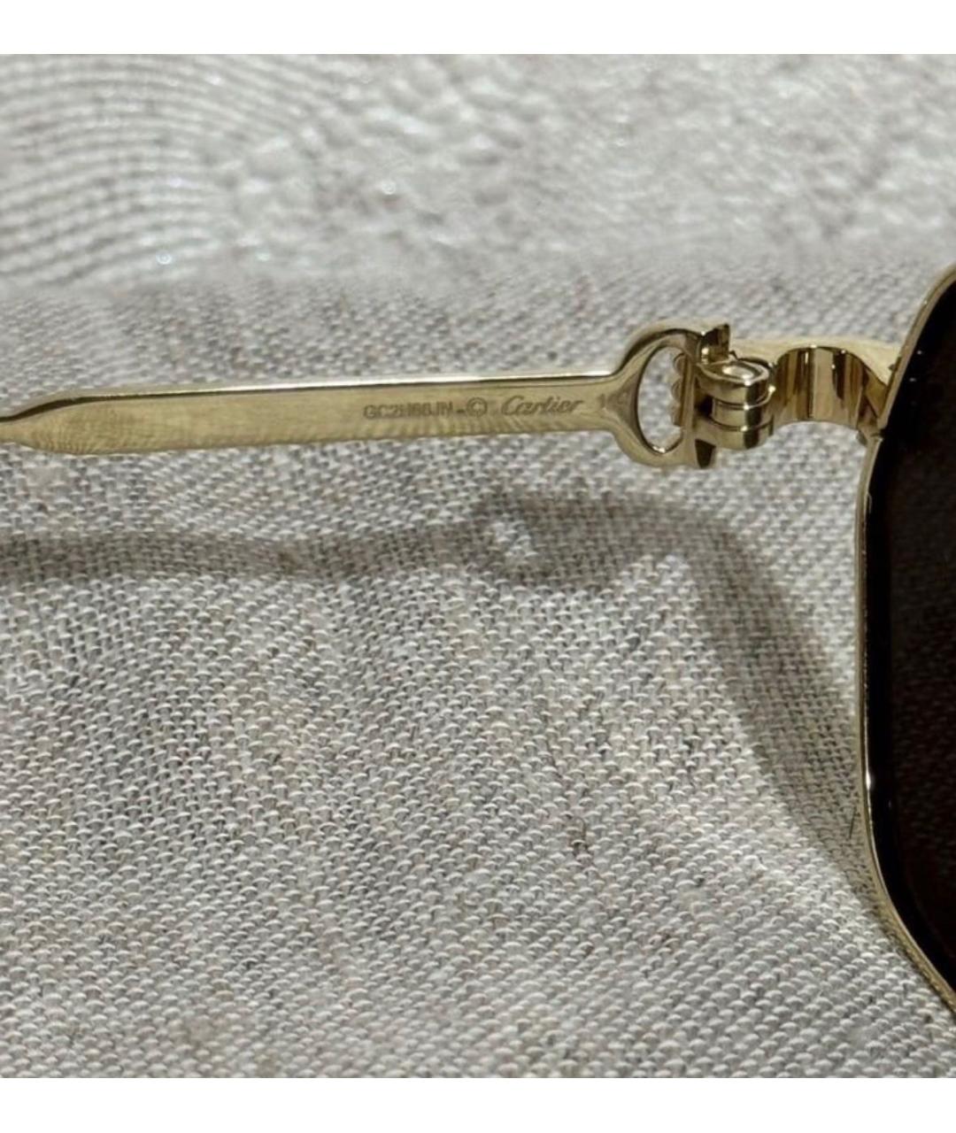 CARTIER Золотые металлические солнцезащитные очки, фото 6