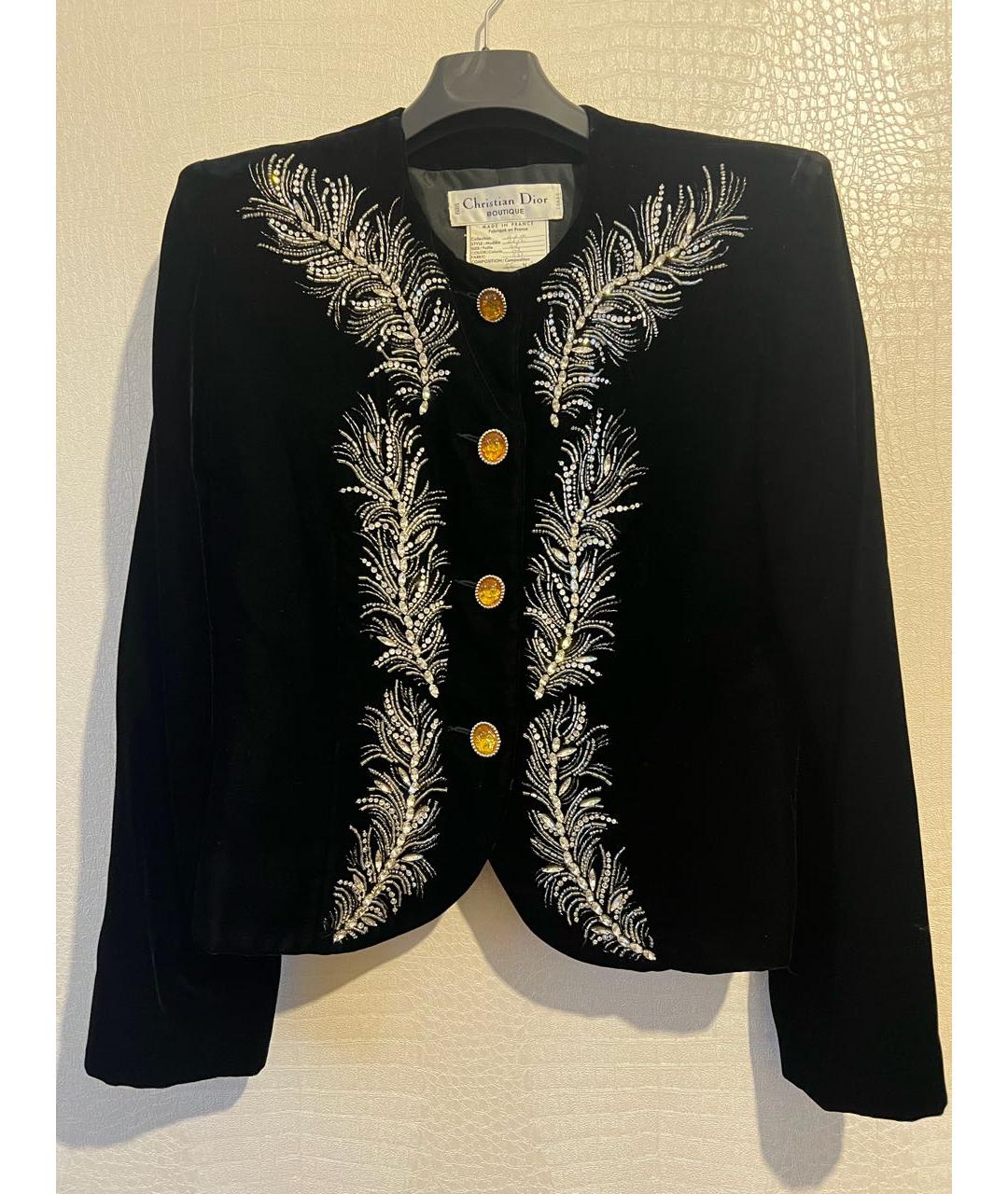 CHRISTIAN DIOR Черный вискозный жакет/пиджак, фото 8