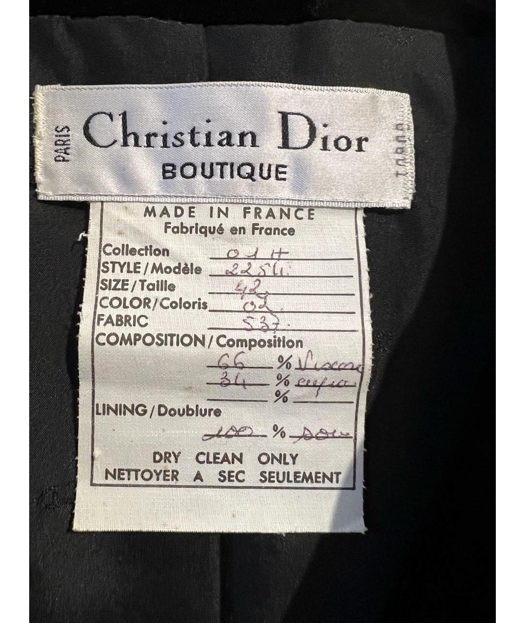 CHRISTIAN DIOR Черный вискозный жакет/пиджак, фото 3