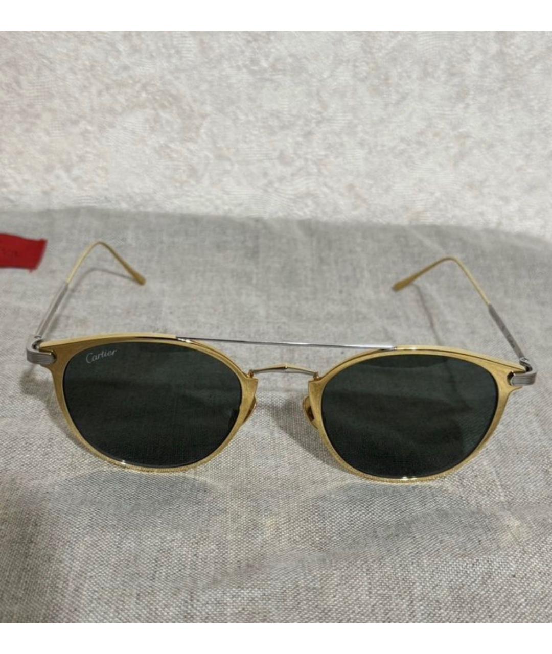CARTIER Золотые металлические солнцезащитные очки, фото 8