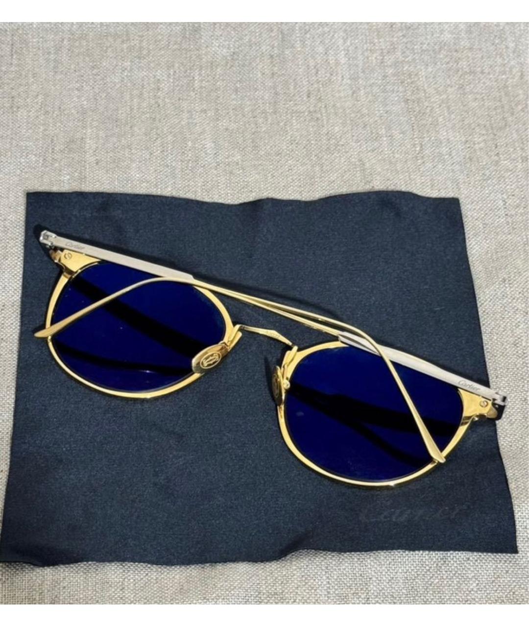 CARTIER Золотые металлические солнцезащитные очки, фото 3