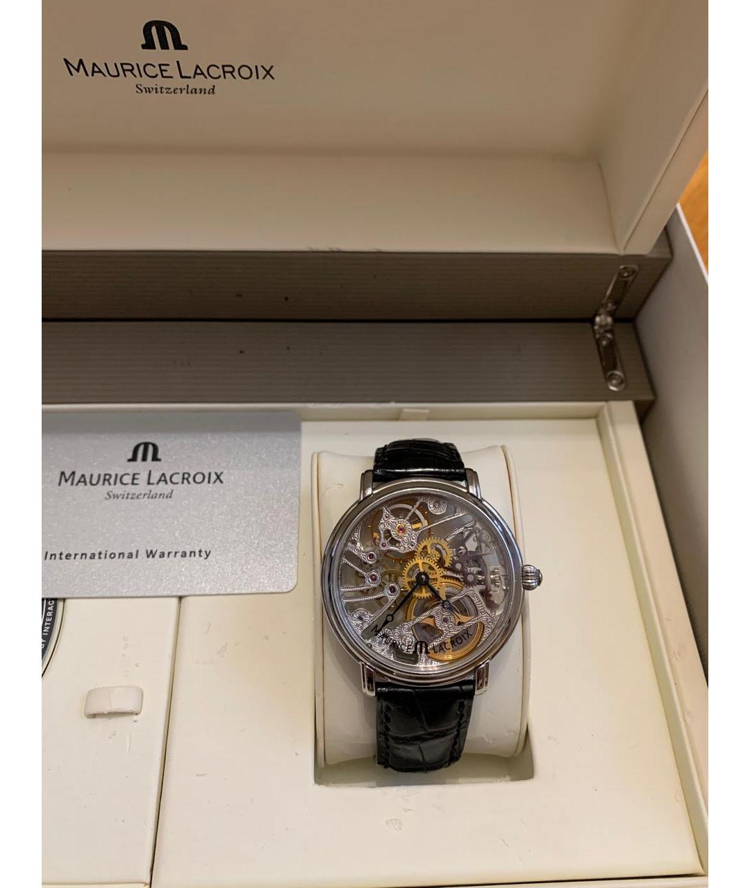 MAURICE LACROIX Черные стальные часы, фото 6