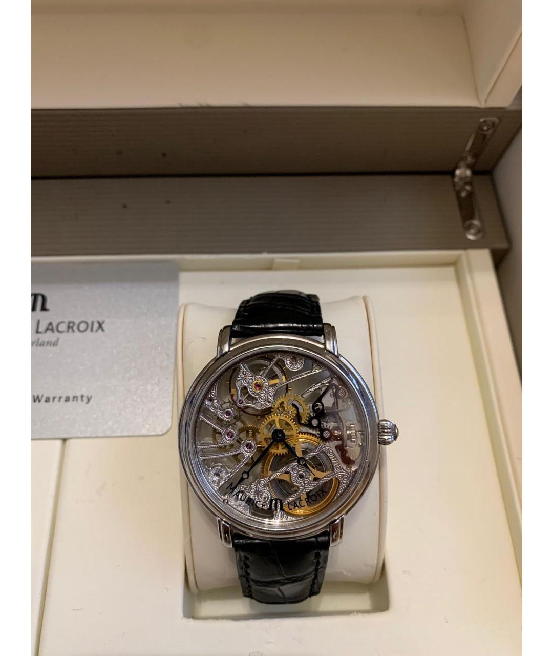 MAURICE LACROIX Черные стальные часы, фото 2