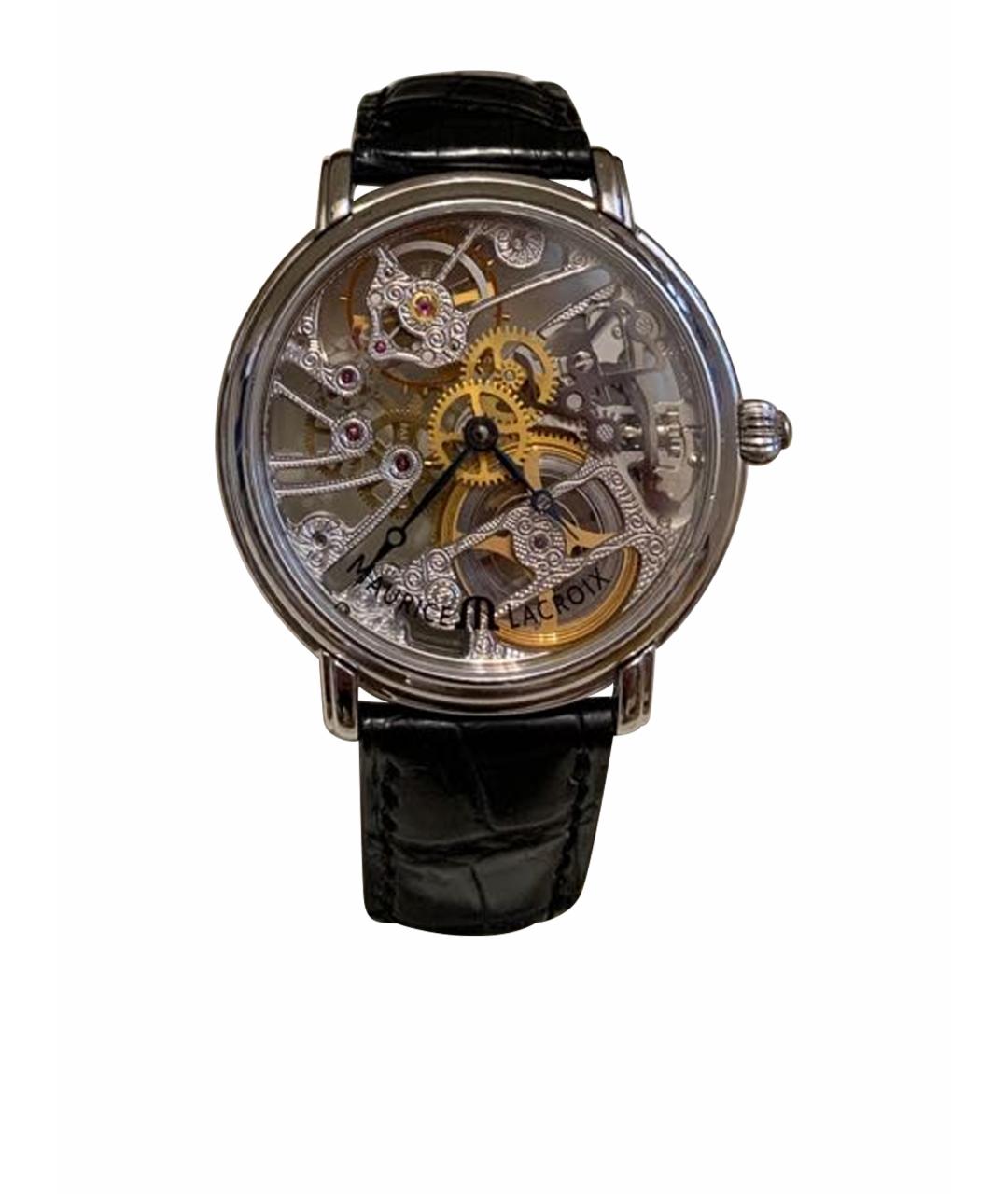 MAURICE LACROIX Черные стальные часы, фото 1