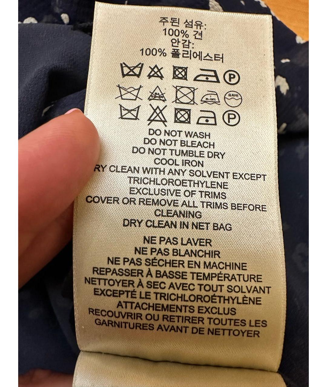 BURBERRY Темно-синее шелковое повседневное платье, фото 5