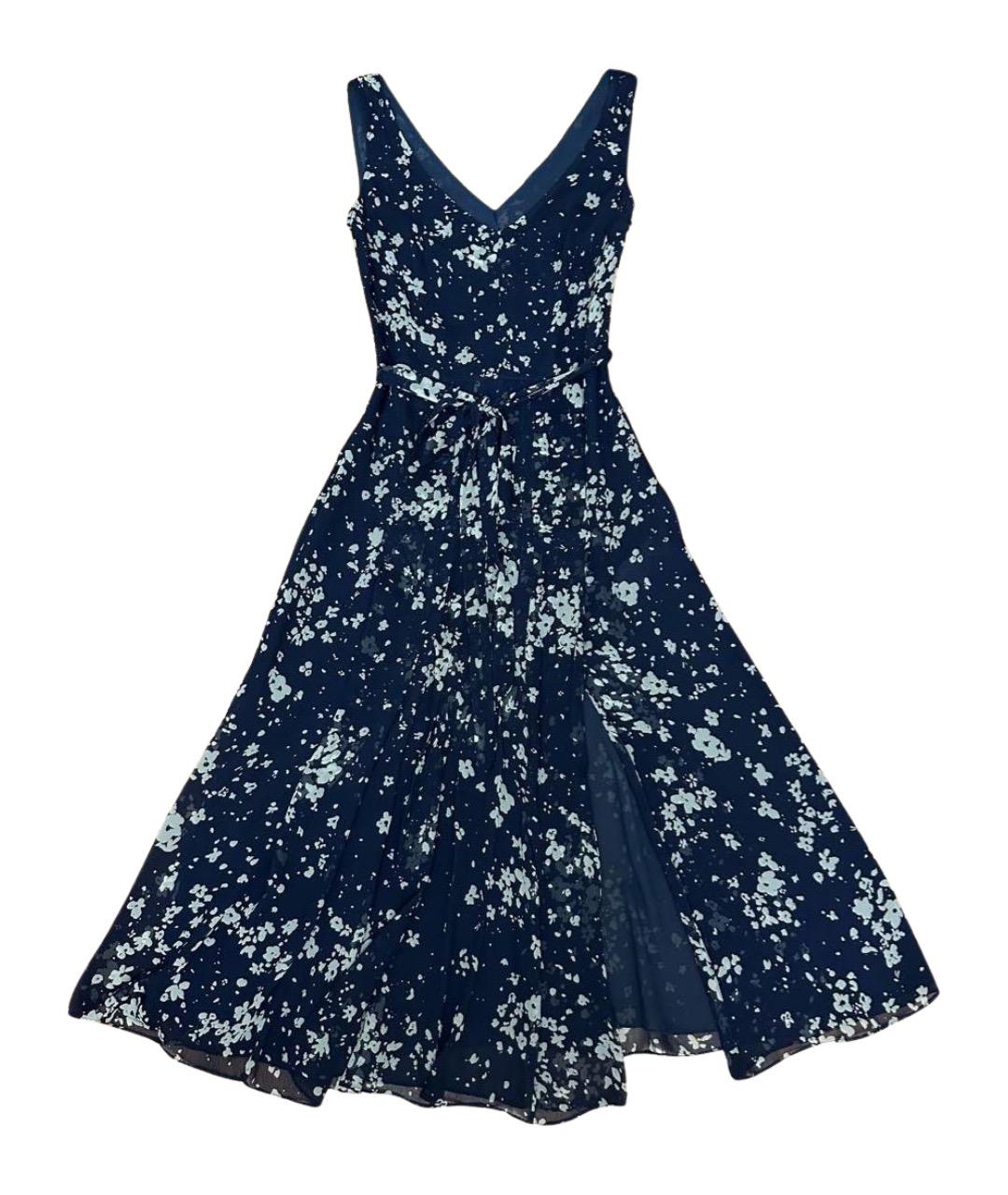 BURBERRY Темно-синее шелковое повседневное платье, фото 1