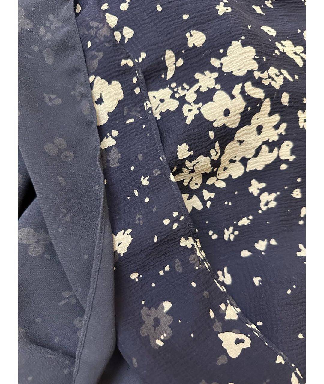 BURBERRY Темно-синее шелковое повседневное платье, фото 4