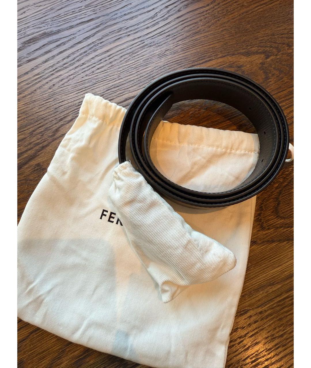 FERRAGAMO Черный кожаный ремень, фото 4