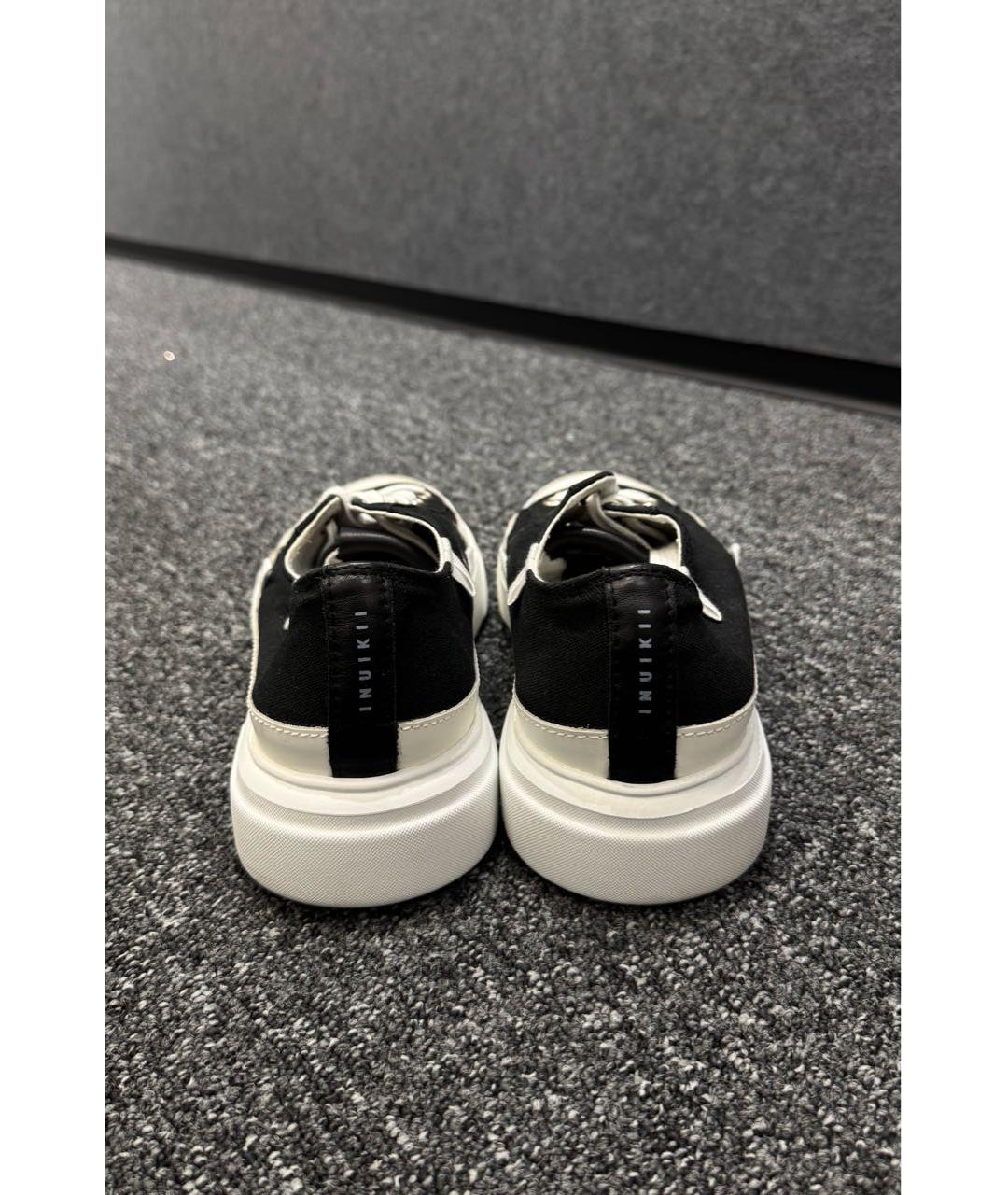 INUIKII Черные текстильные низкие кроссовки / кеды, фото 4