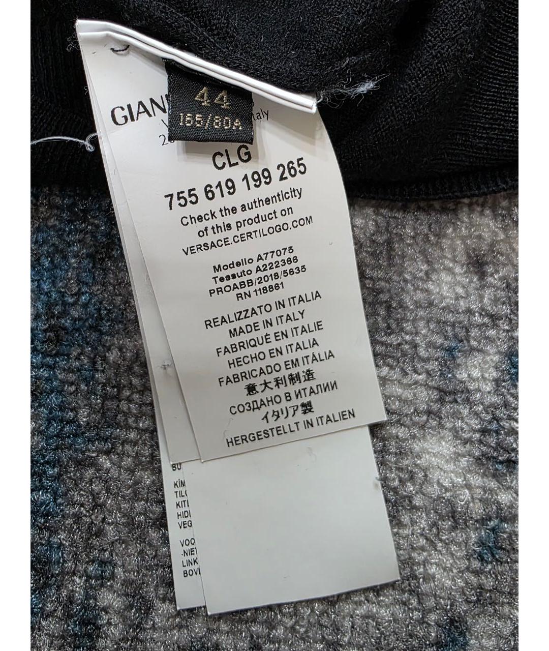 VERSACE Черный шерстяной джемпер / свитер, фото 5