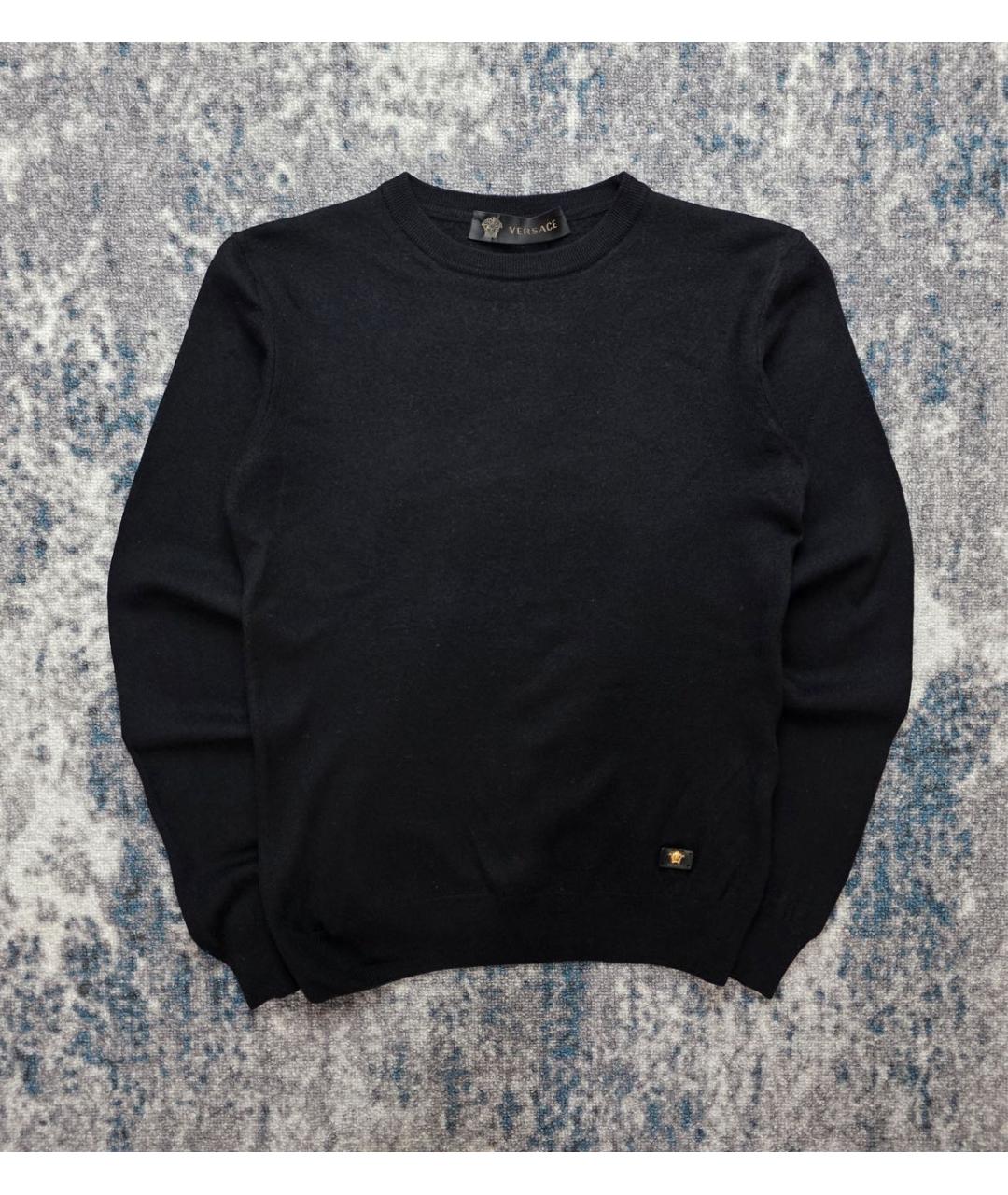 VERSACE Черный шерстяной джемпер / свитер, фото 6