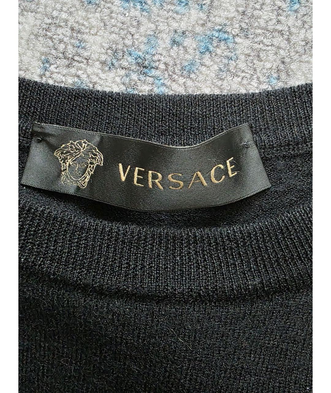 VERSACE Черный шерстяной джемпер / свитер, фото 3