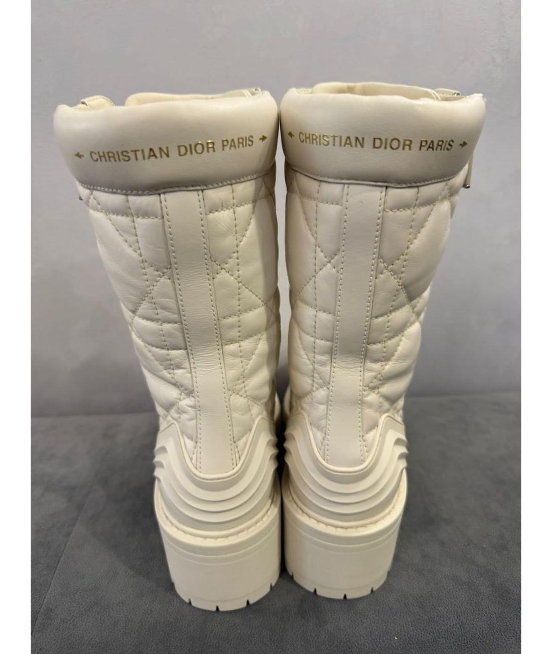 CHRISTIAN DIOR Бежевые кожаные ботинки, фото 4