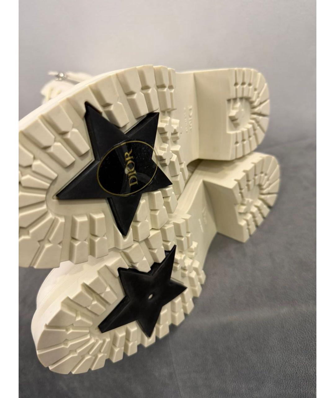 CHRISTIAN DIOR Бежевые кожаные ботинки, фото 6