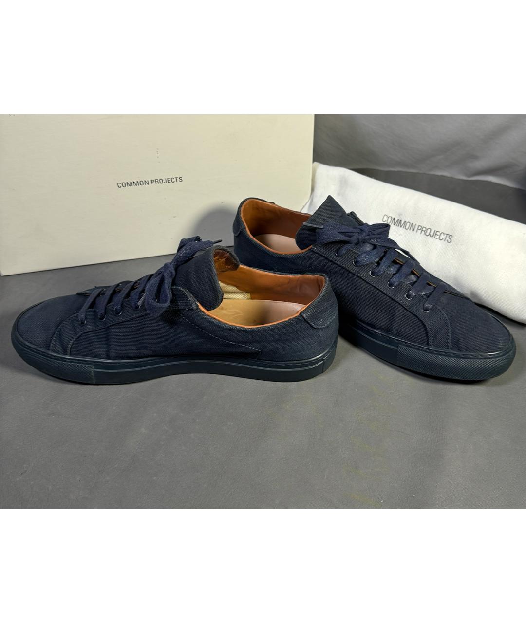 COMMON PROJECTS Синие текстильные низкие кроссовки / кеды, фото 6