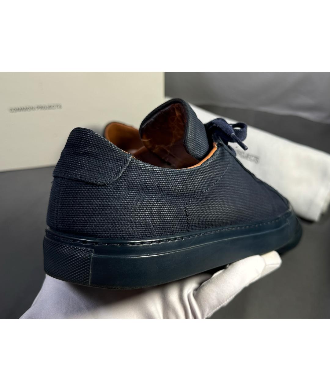 COMMON PROJECTS Синие текстильные низкие кроссовки / кеды, фото 4