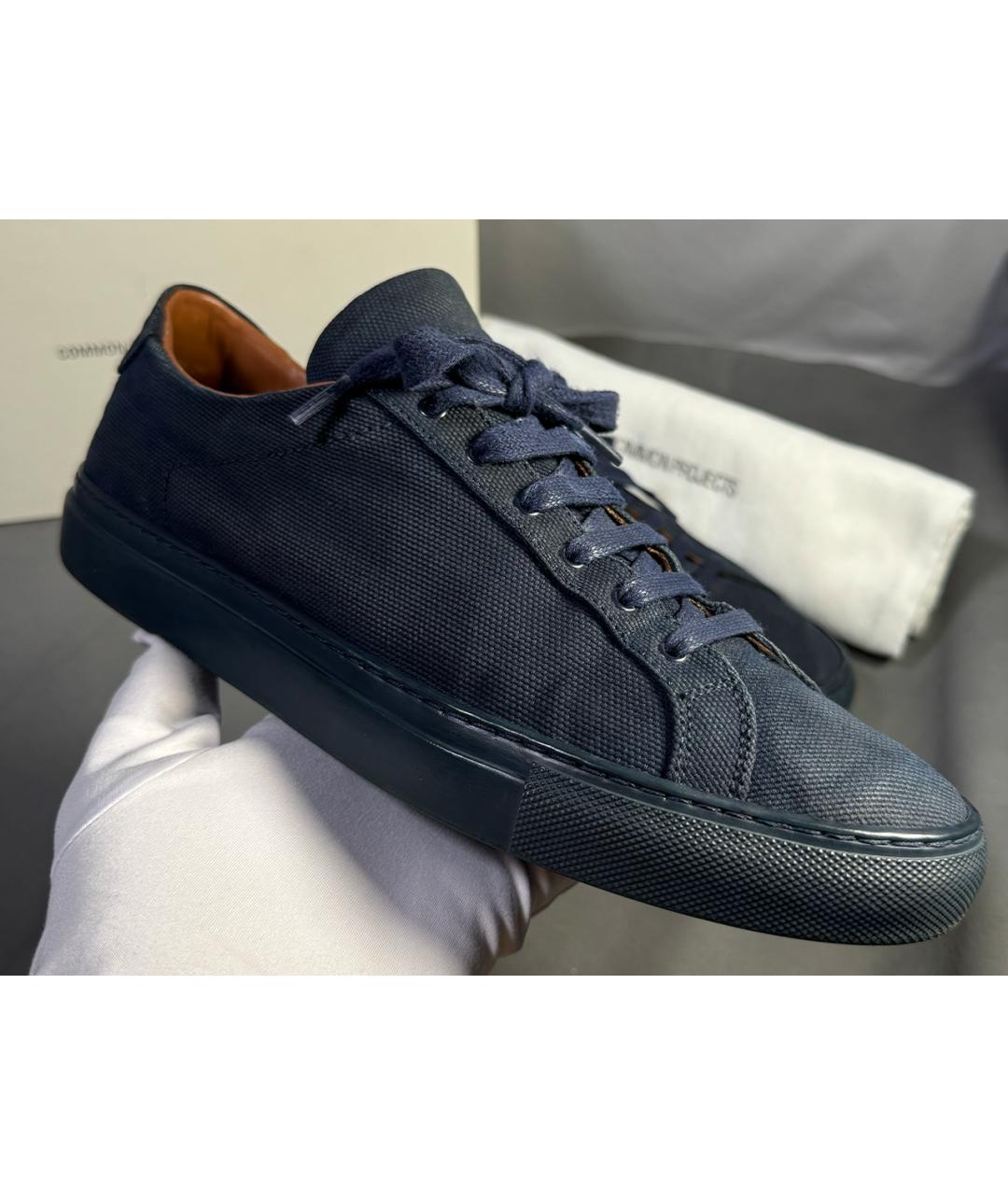 COMMON PROJECTS Синие текстильные низкие кроссовки / кеды, фото 3