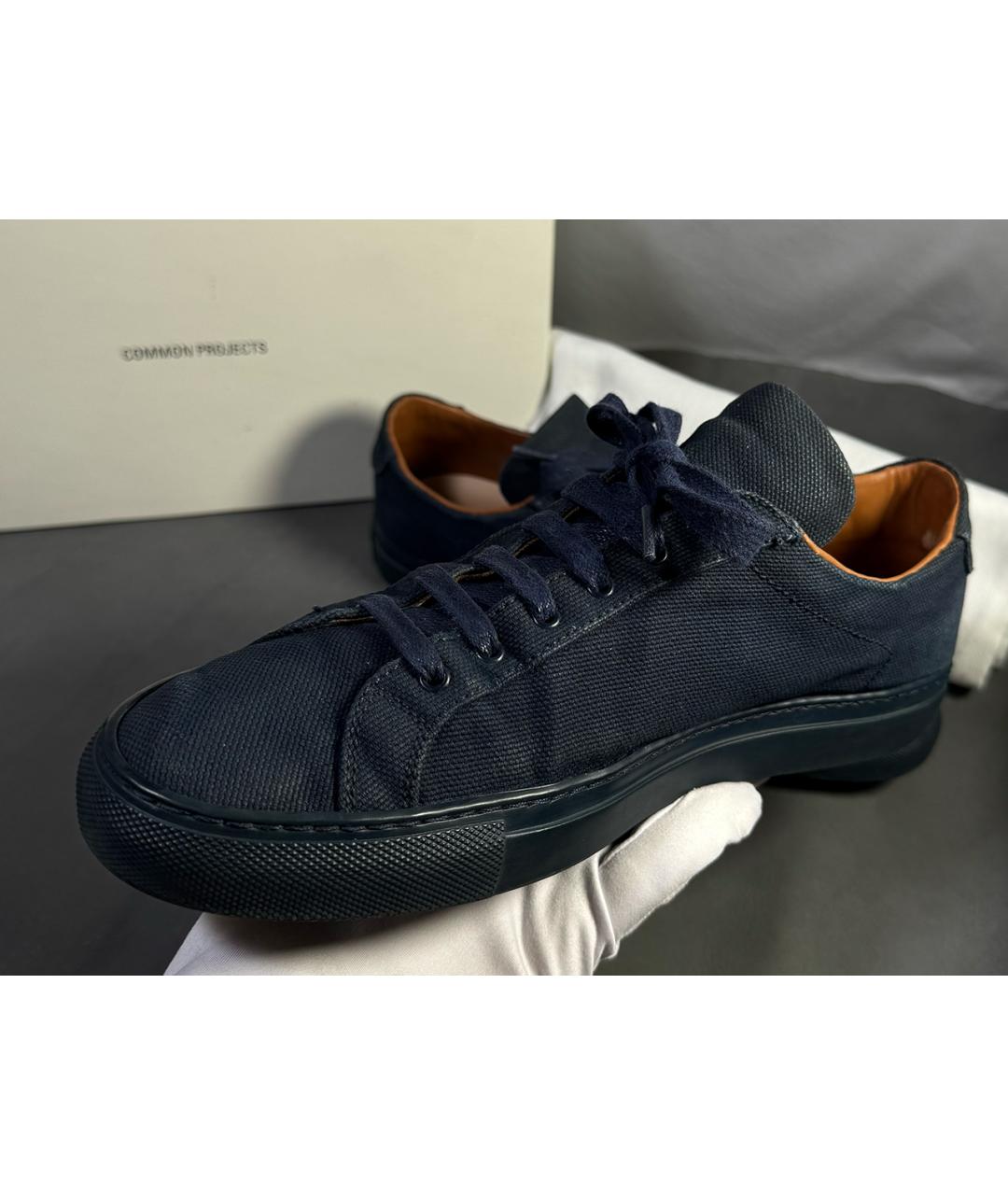 COMMON PROJECTS Синие текстильные низкие кроссовки / кеды, фото 8