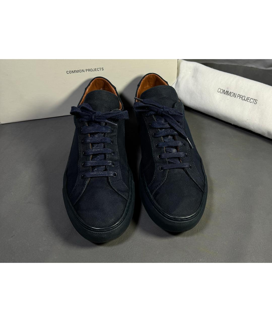 COMMON PROJECTS Синие текстильные низкие кроссовки / кеды, фото 5