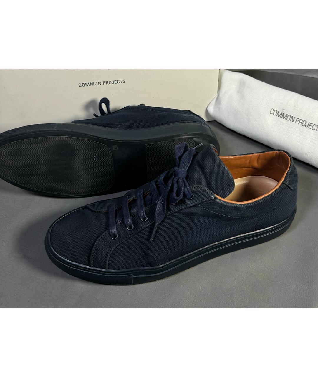 COMMON PROJECTS Синие текстильные низкие кроссовки / кеды, фото 9