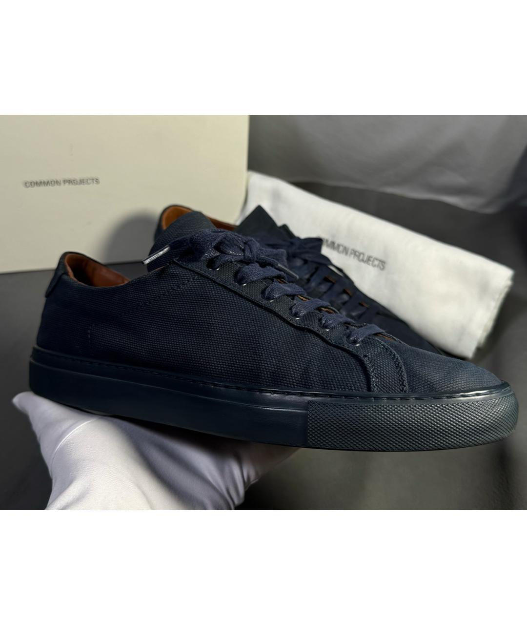 COMMON PROJECTS Синие текстильные низкие кроссовки / кеды, фото 7