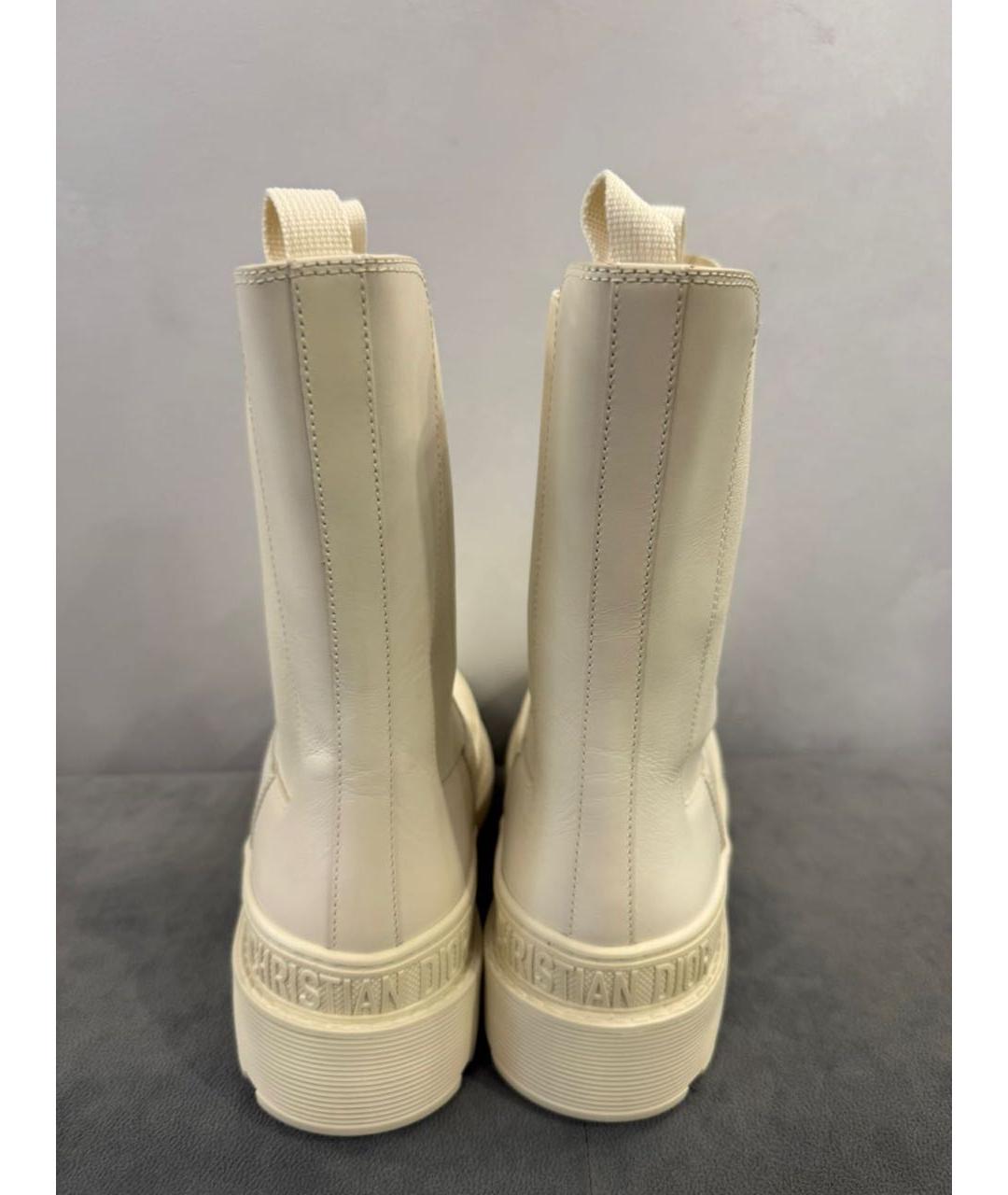 CHRISTIAN DIOR Бежевые кожаные полусапоги, фото 6
